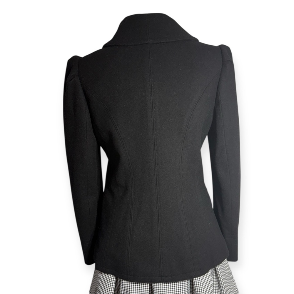 Vintage Y2K Ralph Lauren Blue Label Black wool cashmere double breasted pea coat - Picture 4 of 7